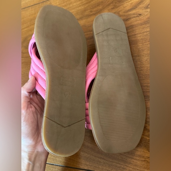 Seychelles Pink Quilted Slide Sandals Italy Women’s Size 9.5 – puff Cross Strap - Picture 4 of 5